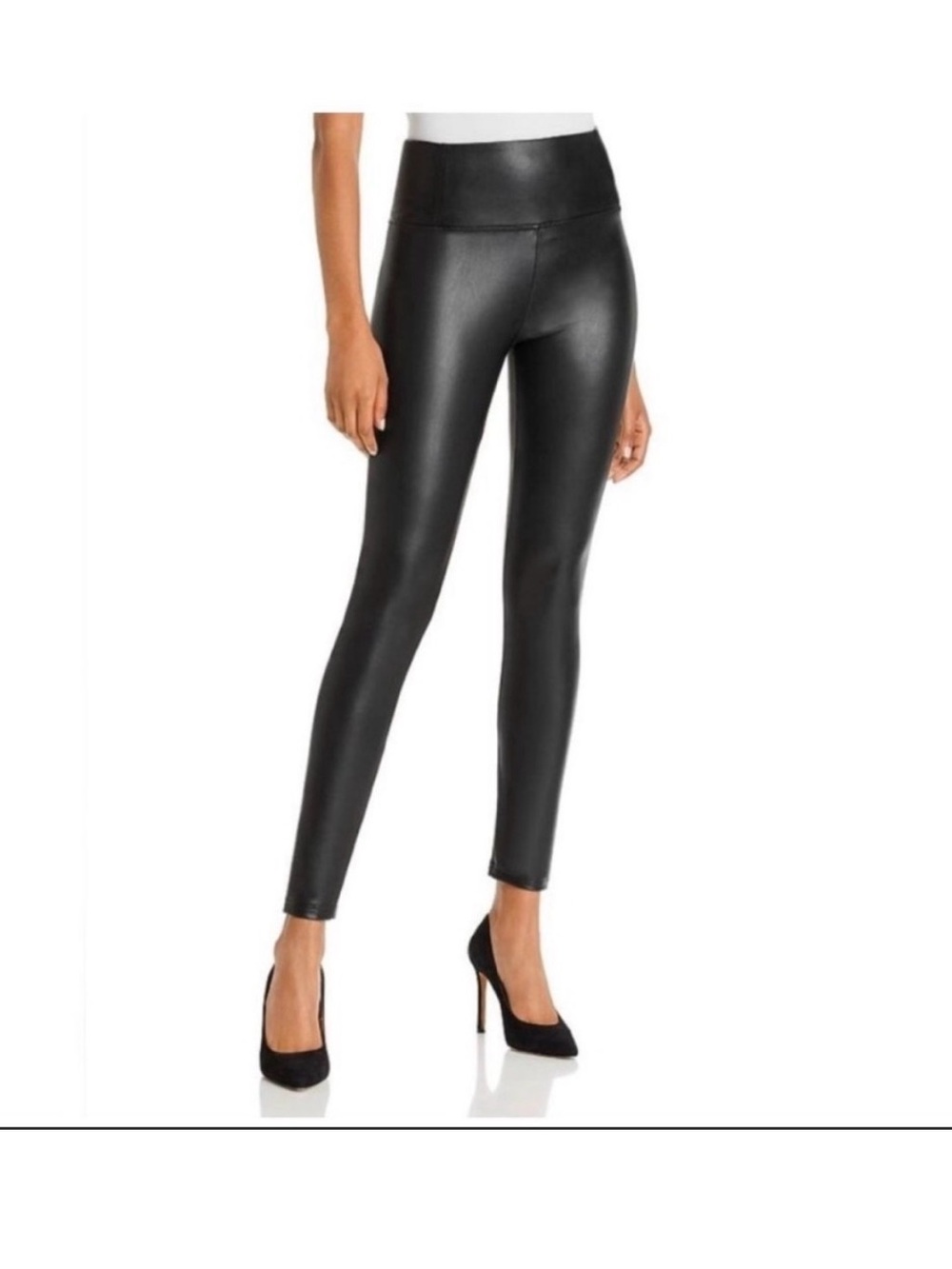 Maison d’Amélie Paris Matte Textured Faux Leather Leggings Black Medium EUC